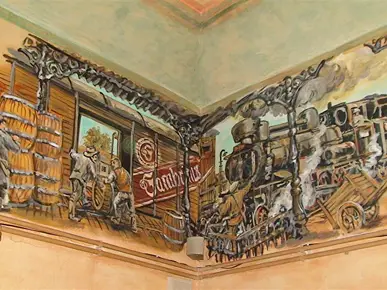 freska na zdi gambrinus